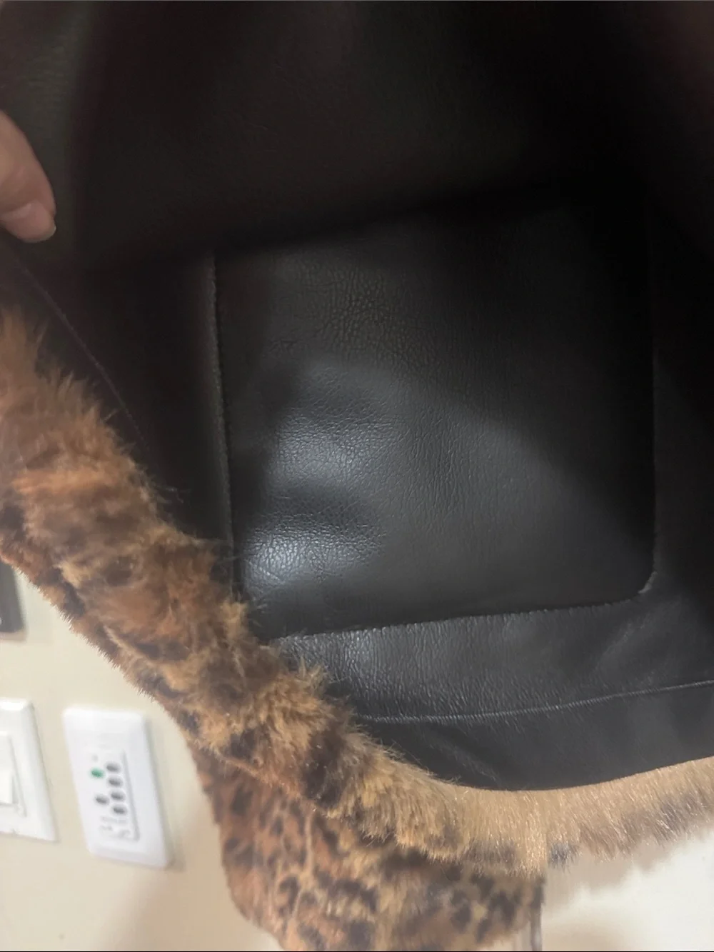 Mauve/Anthropologie/Faux Fur Brown/Black/Leopard Print/Gold Button Down Jacket!